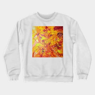 Abstract Flowers - yellow red Crewneck Sweatshirt